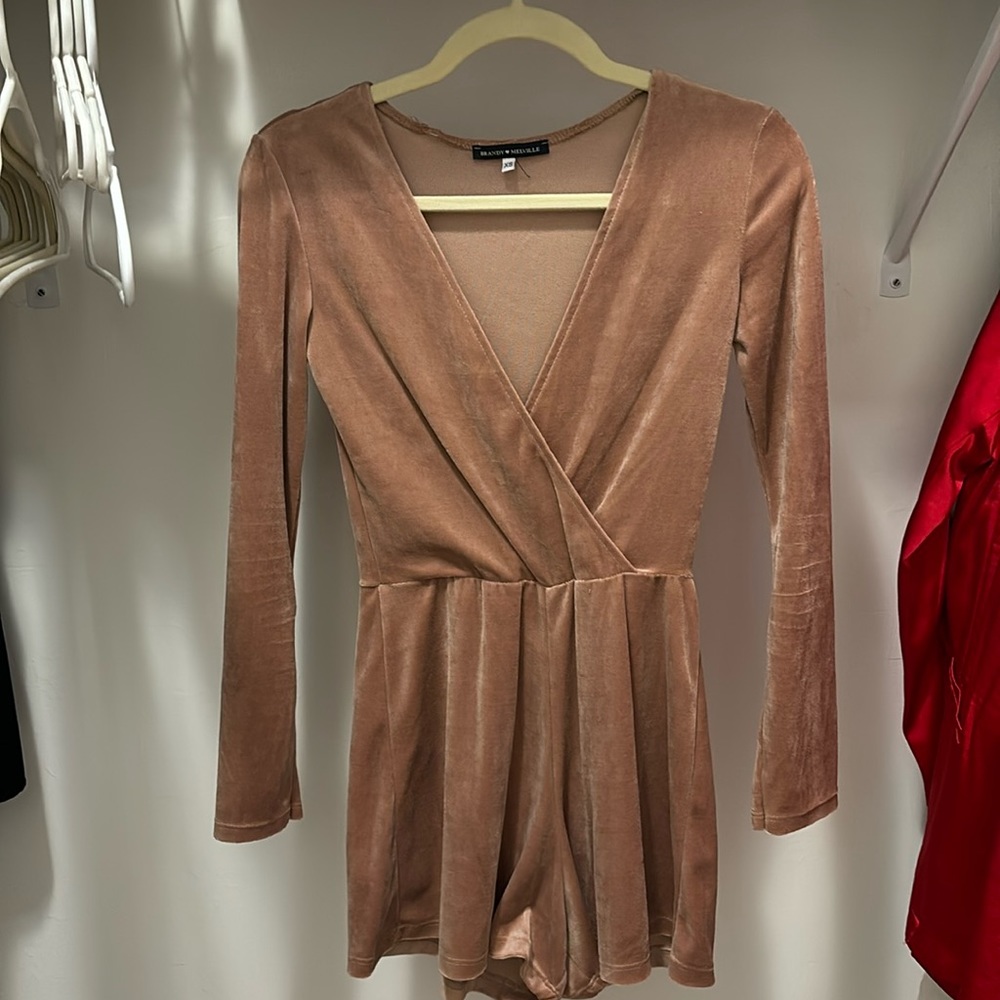 Brandy Melville Blush Velvet Romper